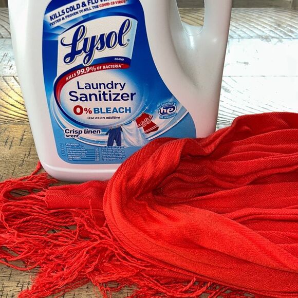 Red Orange Fringe Viscose Wrap Scarf 🧣 Made in India o - Picture 13 of 17